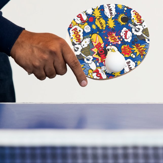 Comic Pattern Ping Pong Paddle (Insitu)