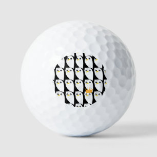 Comic Penguin: Black White Vintage Golf Balls