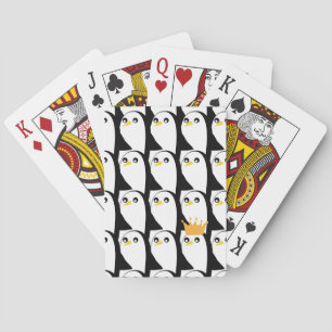 Comic Penguin: Black White Vintage Playing Cards