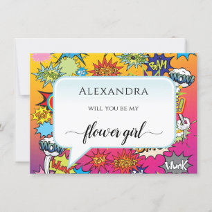 Comic Pop Art Amazing Flower Girl Card