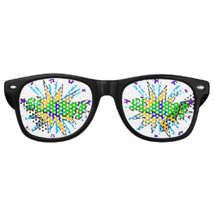 Comic Pop Art Green Yellow SLAM Novelty Fun Joke   Retro Sunglasses