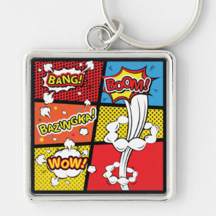 Comic pop art key ring