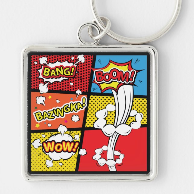 Comic pop art key ring (Front)