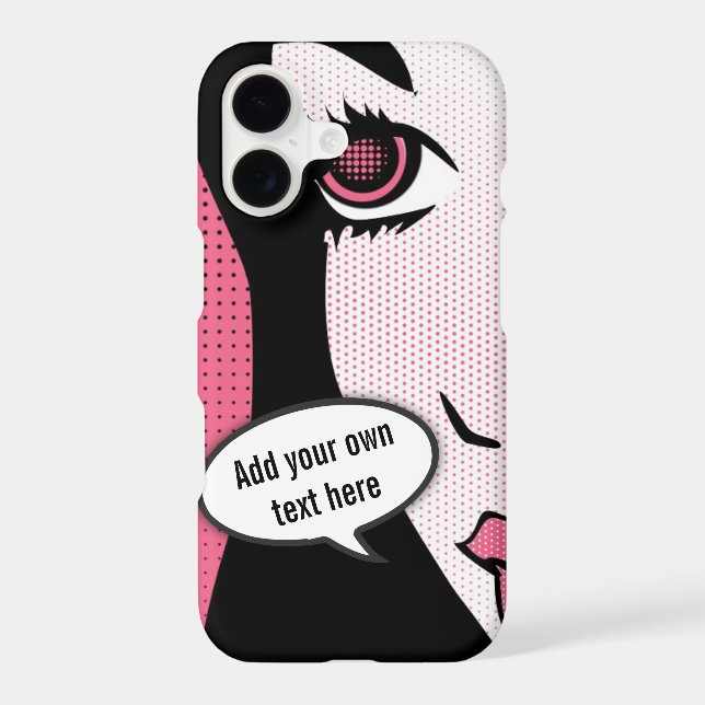 Comic Pop Art of Woman's Face Custom Speech Bubble (Back)