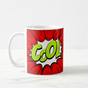 Comic Pop Art Red Green COOL Novelty Funny Coffee Mug