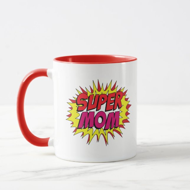 Comic Pop Art Super Mum Mug (Left)