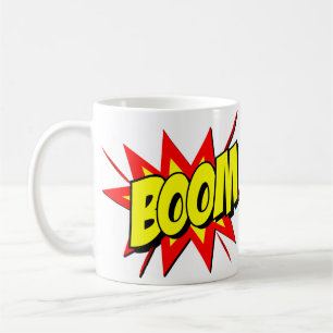 Comic Pop Art Yellow Red BOOM Novelty Funny Coffee Mug