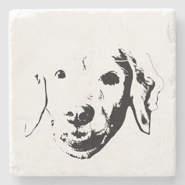 Comic Pup Setting Stone Coaster (Front)