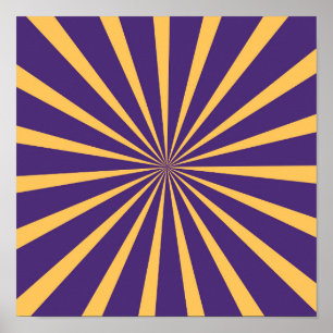 Comic Purple and Yellow Striped Poster