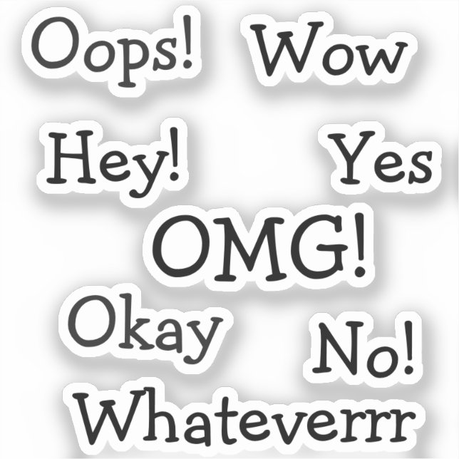 Comic Reaction Words | Funny Minimal Typography (Front)
