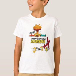 Comic Retro Trucks Cars Vehicles Aeroplane Birthda T-Shirt