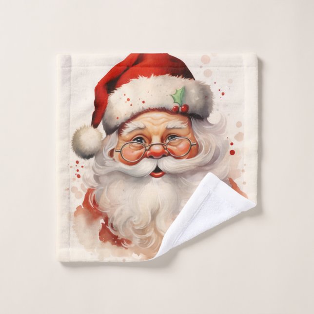 Comic santa claus bath towel set (Wash Cloth)
