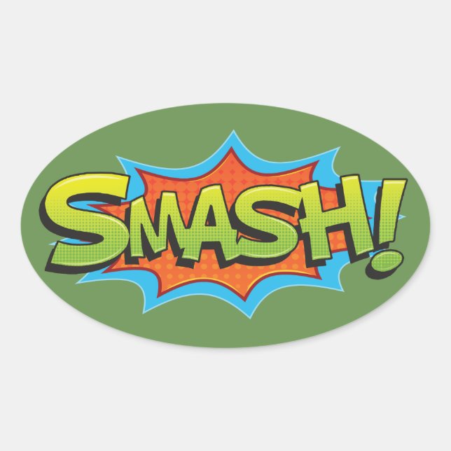 Comic Smash! Oval Sticker (Front)