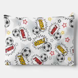 Comic Soccer Goal Pattern – Retro Sports Accessory Pouch