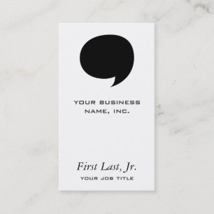 Comic Speech Bubble Business Card