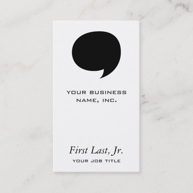Comic Speech Bubble Business Card (Front)