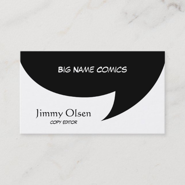 Comic Speech Bubble Business Card (Front)