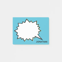 Comic Speech Bubble Personalised Custom Colour Post-it Notes