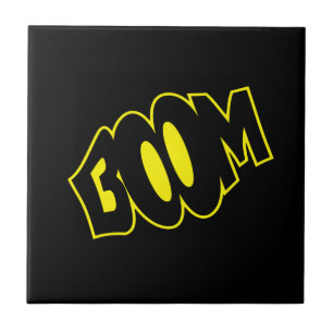 Comic Speech Bubbles Ceramic Tile Boom Your Colour