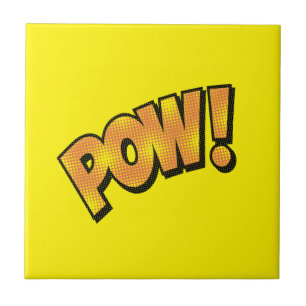 Comic Speech Bubbles Ceramic Tile Pow - Your Colou