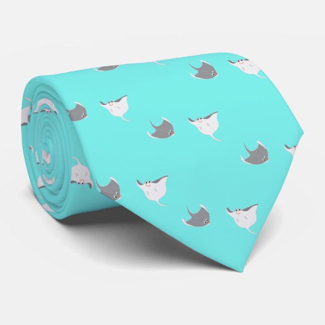 Comic Sting Ray Pattern Tie (Rolled)