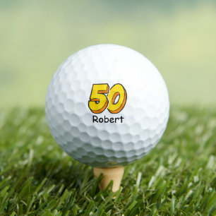 Comic Style 50th Birthday Golfer Gift – Funny Golf Balls