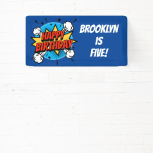 Comic style Birthday Boy typography splash Banner