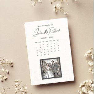 Comic Style Couple Drawing Save The Date Invitation