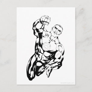 Comic Style - Flying Up, Black and White Postcard