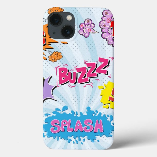 Comic Style Girly Super Hero Design Case-Mate iPhone Case (Back)