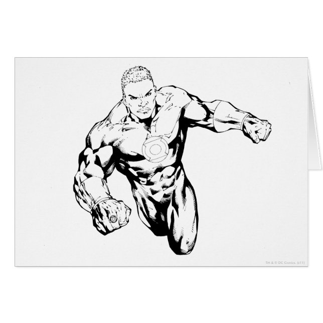 Comic Style - Green Lantern, Black and White (Front Horizontal)