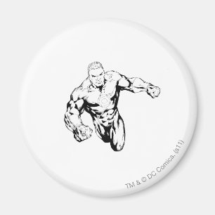 Comic Style - Green Lantern, Black and White Magnet