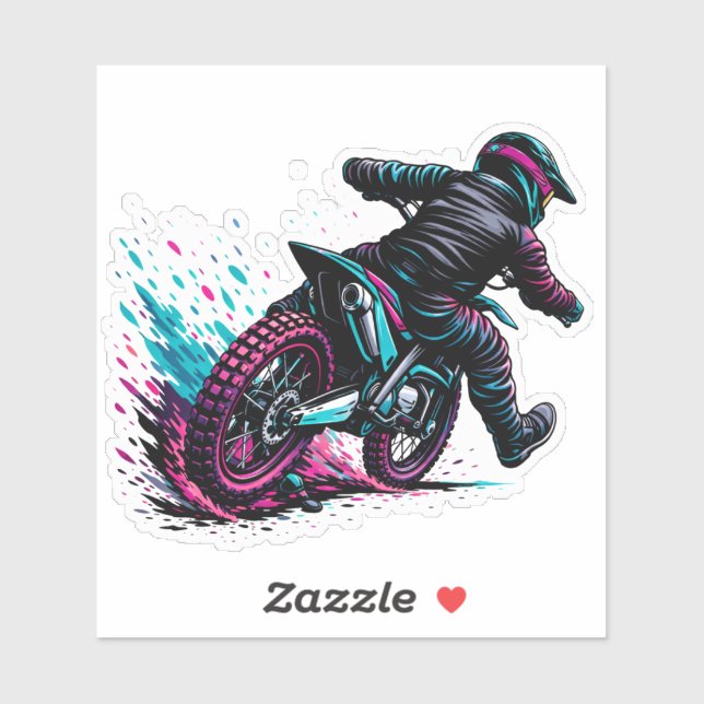 Comic Style Motocross Rider Mud Splash (Sheet)