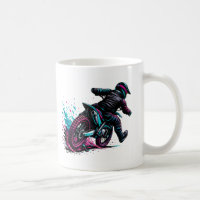 Comic Style Motocross Rider Mud Splash