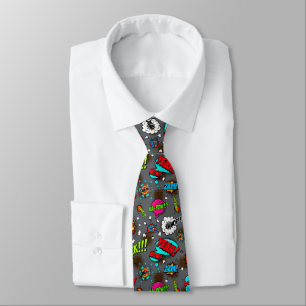 Comic Style Pattern Tie