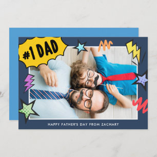 Comic Style Photo Father's Day Card