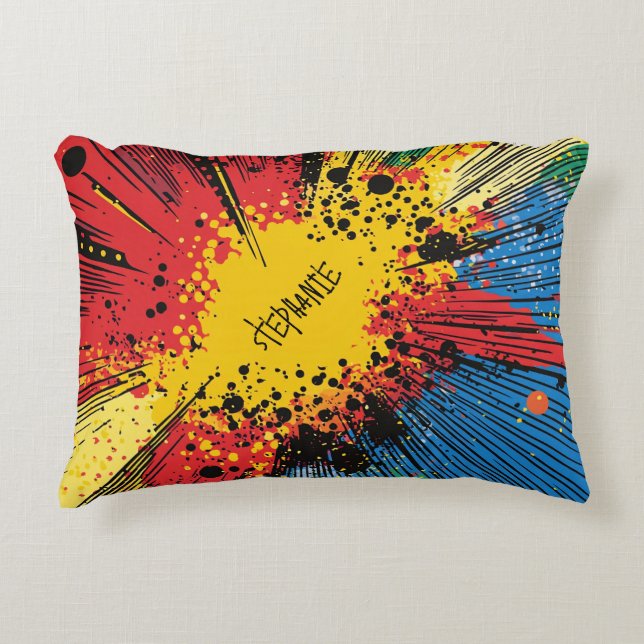 Comic Style Pop Art Explosion (10) Decorative Cushion (Front)