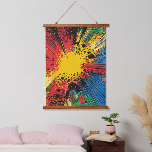 Comic Style Pop Art Explosion (10) Hanging Tapestry