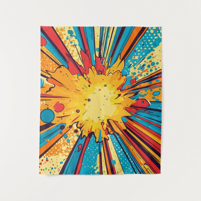 Comic Style Pop Art Explosion (11) Tapestry (Front)