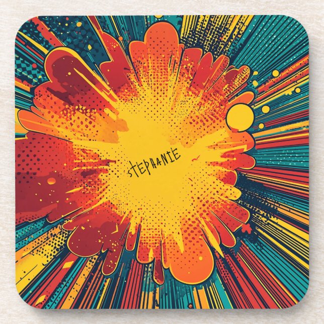 Comic Style Pop Art Explosion (1) Coaster (Front)