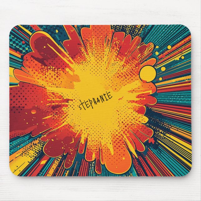 Comic Style Pop Art Explosion (1) Mouse Pad (Front)