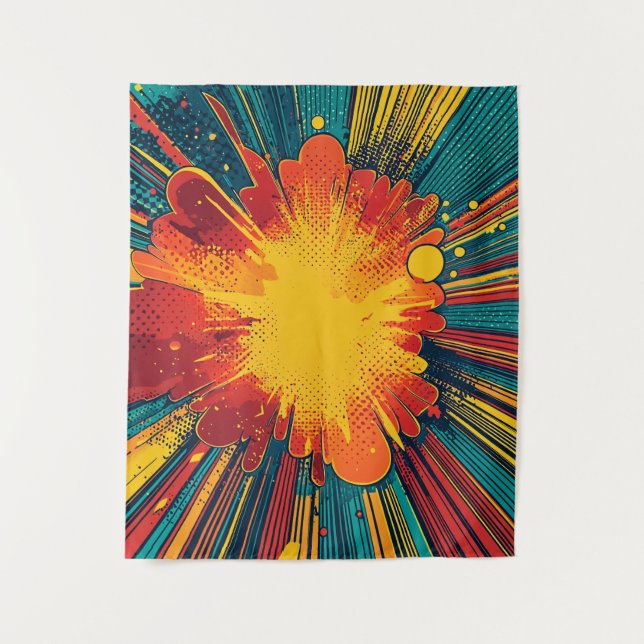 Comic Style Pop Art Explosion (1) Tapestry (Front)