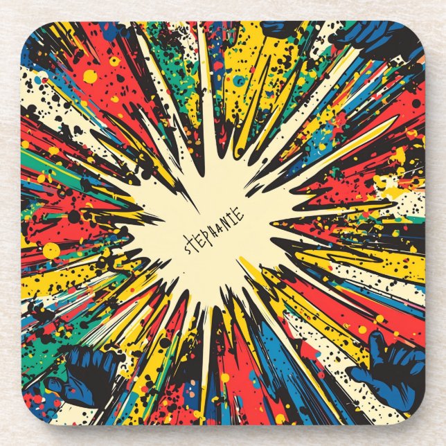 Comic Style Pop Art Explosion (2) Coaster (Front)