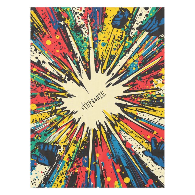 Comic Style Pop Art Explosion (2) Tablecloth (Front)