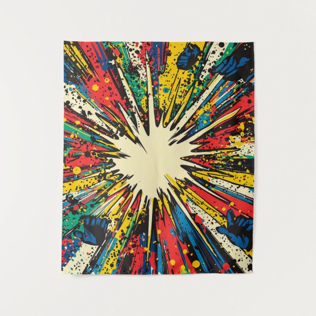 Comic Style Pop Art Explosion (2) Tapestry (Front)