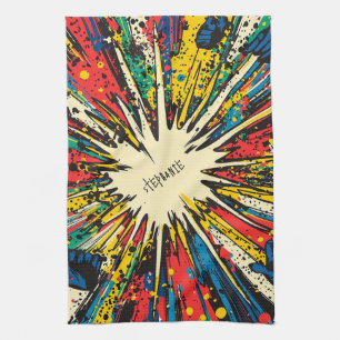 Comic Style Pop Art Explosion (2) Tea Towel