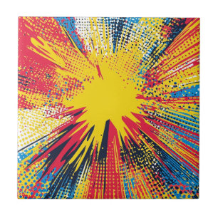 Comic Style Pop Art Explosion (3) Ceramic Tile