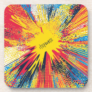 Comic Style Pop Art Explosion (3) Coaster
