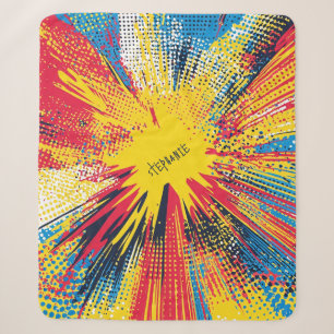 Comic Style Pop Art Explosion (3) Sherpa Blanket