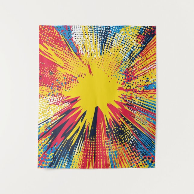 Comic Style Pop Art Explosion (3) Tapestry (Front)